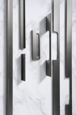 Ручка мебельная удлиненная Peak 1120 Aluminium Metallic Grey (асимметричная)