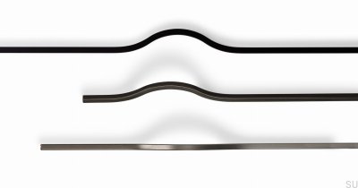 Brave 1120 Алюминиевая металлическая серая удлиненная мебельная ручка