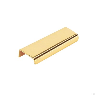 Ручка мебельная кромочная Lip 120 Golden Brass, полированная, лакированная