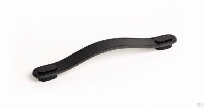 Ручка мебельная удлиненная Oblong 160 Leather Black with Black