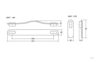 Продолговатая черная кожаная и черная мебельная ручка