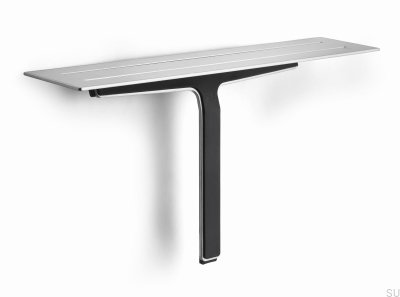 Полка для ванной со скребком для стекла и душевых кабин 7010 Матовая сталь