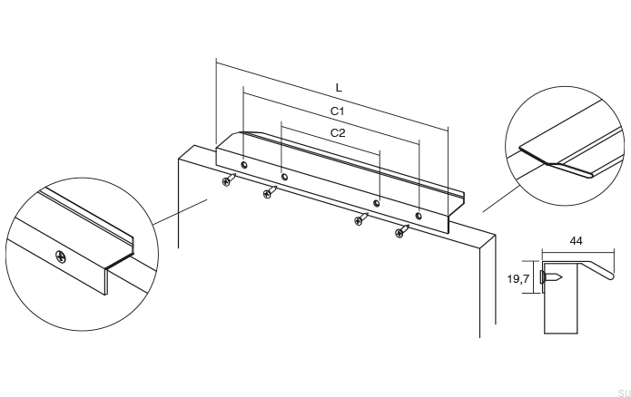 0375064L02--Uchwyt-meblowy-krawędziowy-Vann-100-Anodyzowany-Polerowany-Viefe-Skandynawskie-Uchwyty-rysunek-techniczny