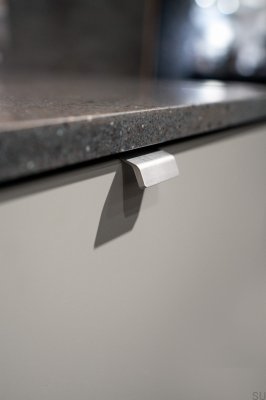 Сторона 40 Алюминий Серебристый Мебельная ручка с матовым краем