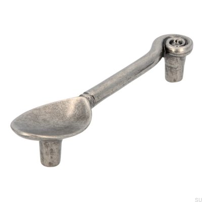 Ручка мебельная удлиненная 1052 96 Spoon Antique Silver