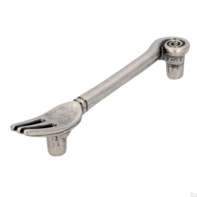 Ручка мебельная удлиненная 1051 96 Fork Antique Silver