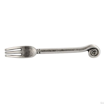 Ручка мебельная удлиненная 1051 96 Fork Antique Silver