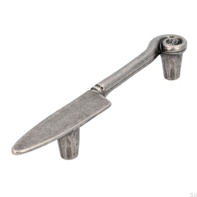 Ручка мебельная удлиненная 1053 96 Нож Античное серебро