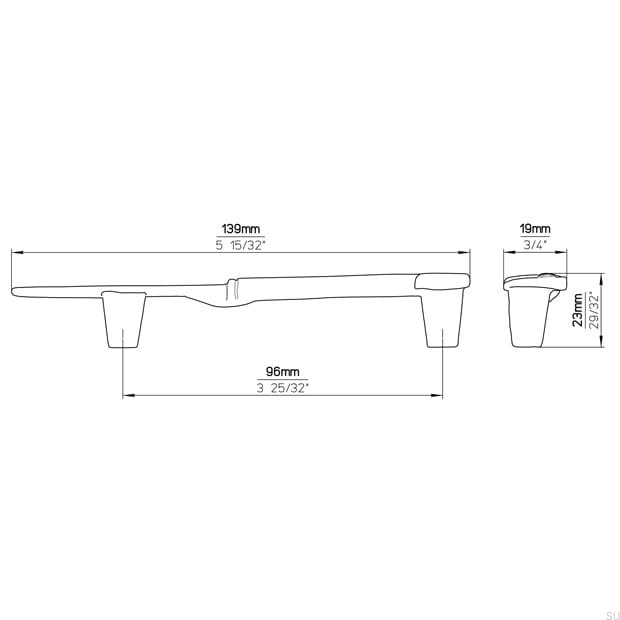 1053--Uchwyt-meblowy-podłużny-1053-96-Nóż-Antyczny-Srebrny-Viefe-Skandynawskie Uchwyty-rysunek-techniczny