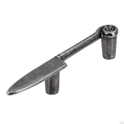 Ручка мебельная удлиненная 1053 64 Нож Античное серебро