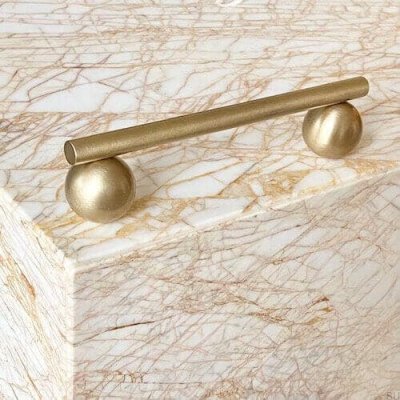 Ручка мебельная удлиненная Reling 04 128 Brass Brushed