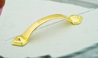 Ручка мебельная удлиненная 1323 96 Полированное золото