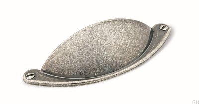 Мебельная ручка ракушка 1761 64 Античное серебро