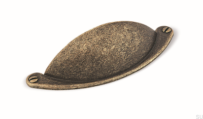 Ручка мебельная ракушка 1761 64 Античная бронза