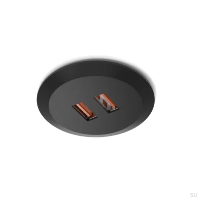USB-коннектор Subby, встраиваемый, 20 Вт/24 В, черный