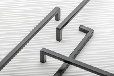 Ручка мебельная удлиненная Bagio 128 Metal Black Matt