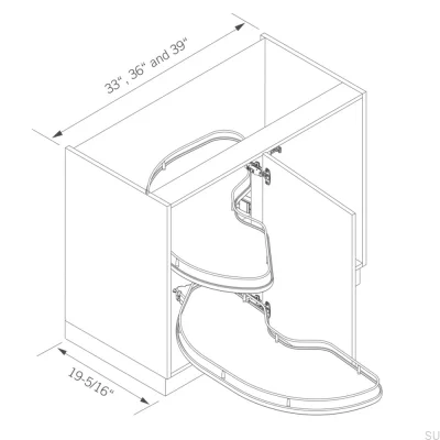 Cornerstone Maxx Corner Carousel 1200 мм Правый Белый/Хром