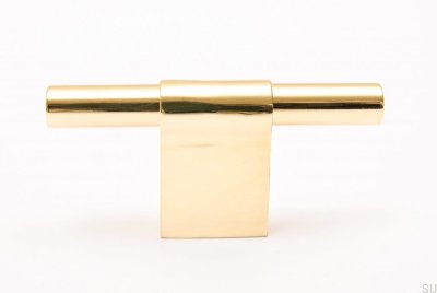 Мебельная ручка T-Bar Line 12 Gold Brass Polished Неокрашенный