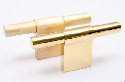 Мебельная ручка T-Bar Line 12 Gold Brass Brushed Неокрашенная