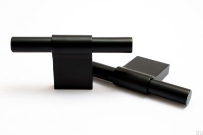 Мебельная ручка T-Bar Line 12 Черный алюминий