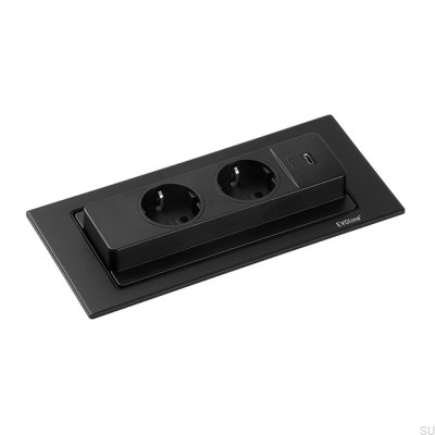 Двойная розетка Backflip с USB-C Matte Black