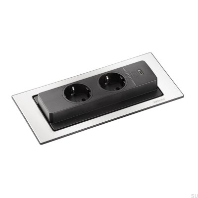Двойная розетка Backflip с USB-C Silver