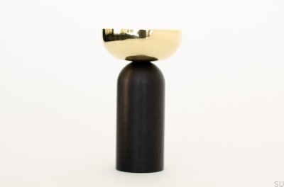 Настенная вешалка Kokeshi Mix 3052, черный алюминий с полированной латунью, нелакированная