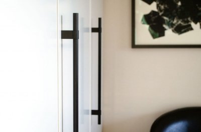 Продольная мебельная ручка Line Big 342 Алюминий черный