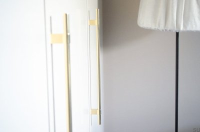 Продолговатая мебельная ручка Line Big 342. Полированная латунь. Неокрашенный.