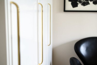 Ручка мебельная длинная Slim 224 Gold, полированная латунь, неокрашенная