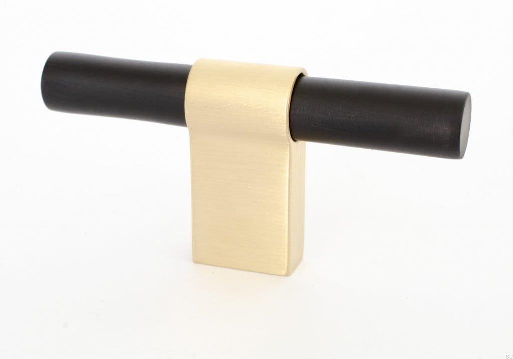 KN29MB/AS--Gałka-meblowa-T-Bar-Line-Big-Mix-80-Aluminiowa-Czarna-ze-Szczotkowanym-Mosiądzem-BB-Sweden-Skandynawskie-Uchwyty_1