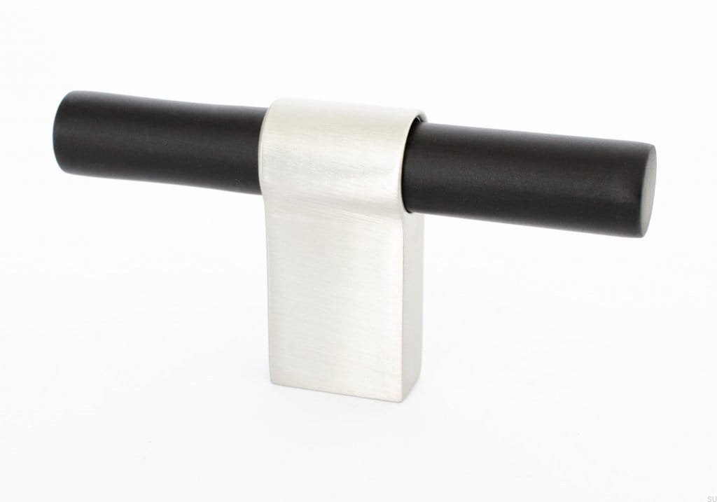 KN29RB/AS--Gałka-meblowa-T-Bar-Line-Big-Mix-80-Aluminiowa-Czarna-ze-Szczotkowaną-Stalą-BB-Sweden-Skandynawskie-Uchwyty_1