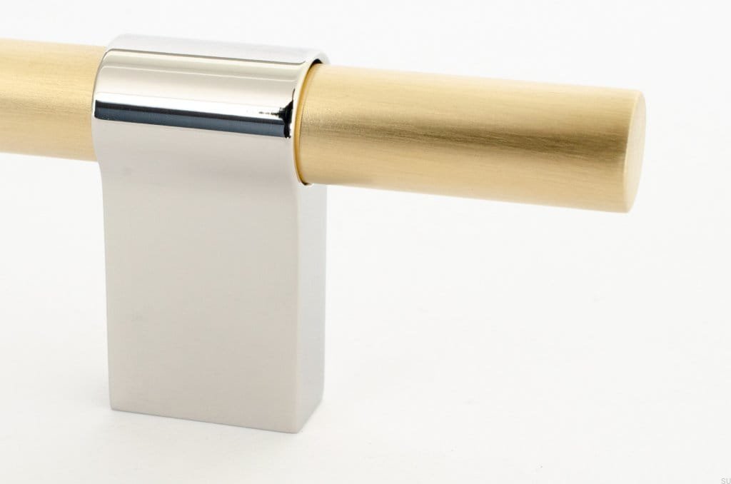 HA63R/MB--Uchwyt-meblowy-podłużny-Line-Big-Mix-224-Mosiężny-Szczotkowany-z-Polerowaną-Stalą-BB-Sweden-Skandynawskie-Uchwyty_1