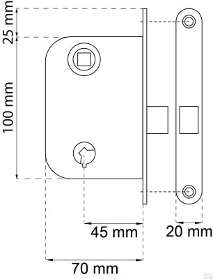 Замок Lock Case 62020 с золотым покрытием и эпоксидной смолой, скандинавский стандарт.