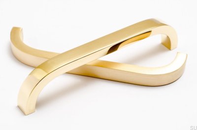 Ручка мебельная длинная Slim 128 Gold Brass Brushed Неокрашенная