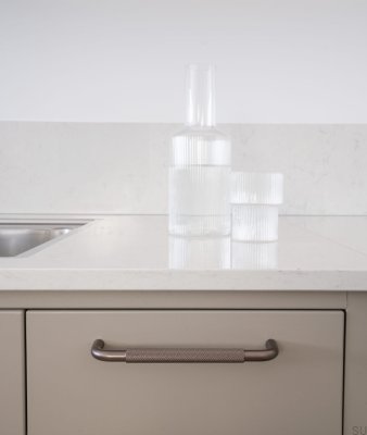 Ручка мебельная продолговатая Helix 128, темно-коричневый алюминий