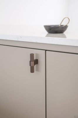 Мебельная ручка T-Bar Helix Stripe Алюминий Темно-Коричневый