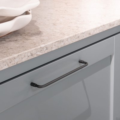 Ручка мебельная продолговатая Spira 160, Matte Black Steel