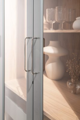 Ручка мебельная Spira 160 продолговатая, латунь никелированная, полированная