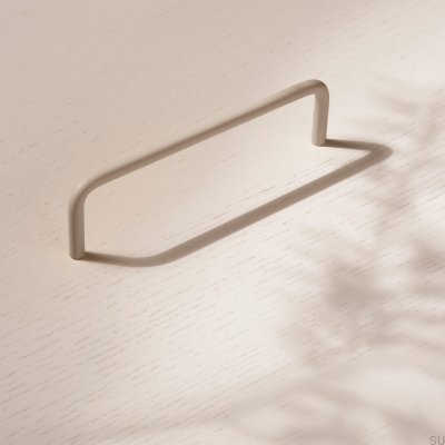 Ручка мебельная продолговатая, металлическая, резьба 128 Greige.