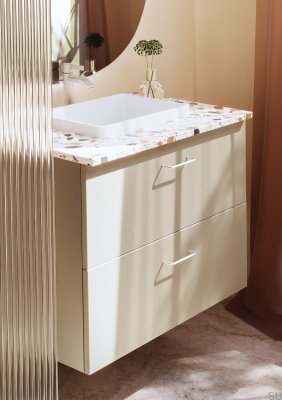 Ручка мебельная продолговатая, металлическая, резьба 128 Greige.