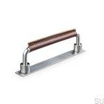 157159SP--Uchwyt-meblowy-podłużny-Asissi-Stitched-128-Srebrny-Szczotkowany-z-Brązową-Skórą-Teofils-Skandynawskie-Uchwyty_1