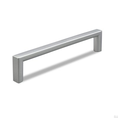 Продолговатая мебельная ручка Calabro 128 Brushed Silver