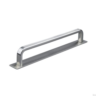 Gardone 160 Stripe Brushed Silver Продольная мебельная ручка с шайбой