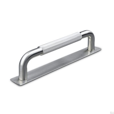 Ручка мебельная продолговатая Perugia Stripe 128 Brushed Silver