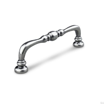 Продолговатая мебельная ручка Bergamo 96 Antique Tin