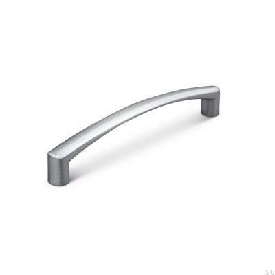 Ручка мебельная продолговатая Celano 128 Brushed Silver
