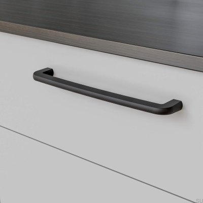 Visby 256 ручка мебельная продолговатая, металл, черный матовый