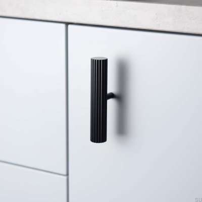 Т-образная мебельная ручка Smögen, матовый черный металл (2 шт.)