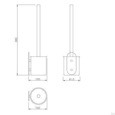Настенный ершик для унитаза Tours, полированный хром